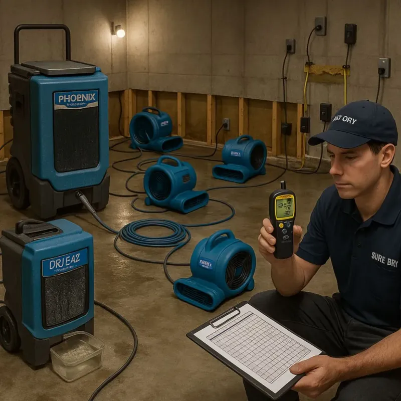 Structural Drying and Dehumidification process in Cameron, WI